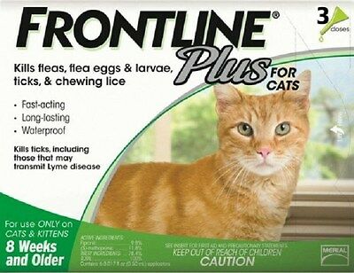 Frontline Plus For Cats - 3 Month - Usa / Epa Approved, Flea And Tick Treatment
